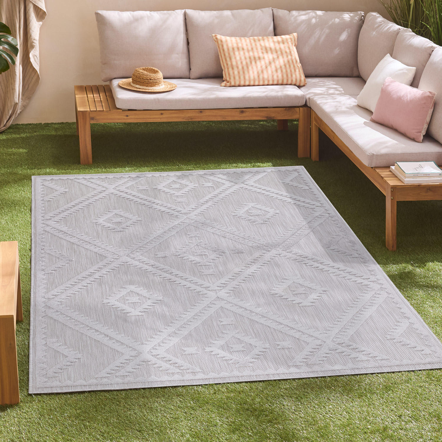 OUTDOOR-TEPPICH Santorini 454 Grau 200x290 cm - Grau, Textil (200/290cm) - carpet city