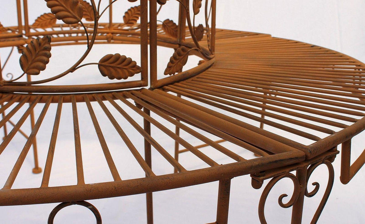 GARTENBANK Rund Metall Braun 140/140/84 cm - Braun, Metall (140/84/140cm) - DanDiBo