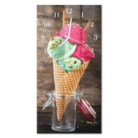WANDUHR 30x60 cm - Orchidee - Multicolor, Glas (30/60/0.4cm) - TULUP