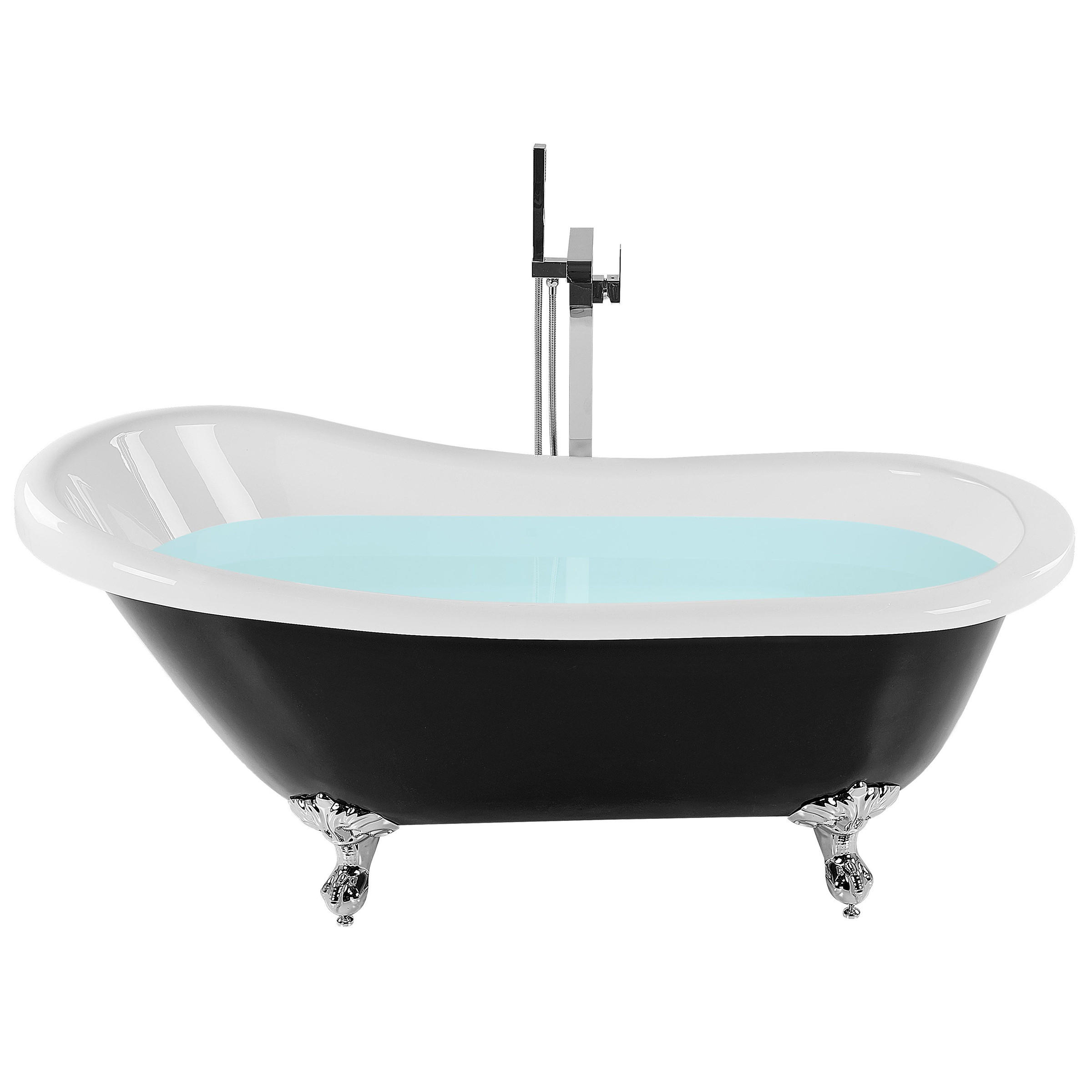 BADEWANNE FREISTEHEND 76x170x76 cm schwarz Cayman - Schwarz, Kunststoff (76/78/170cm) - Beliani