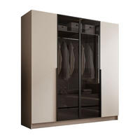 VIERTÜRIGER Schrank ATRIUM mit Glasfront - Kaschmir, Holzwerkstoff (200/210/57cm) - Lookway