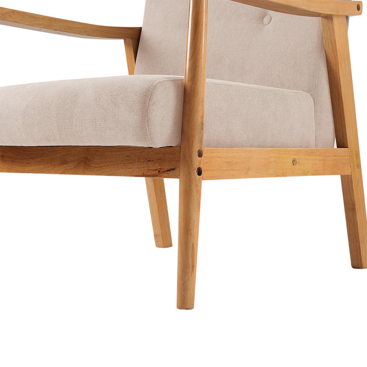 POLSTERSESSEL 74/70/81 cm Armlehnen Holzrahmen Leinen Beige - Beige, Holz/Textil (74/81/70cm) - Livingandhome