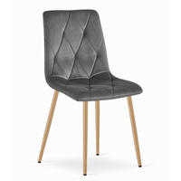 STUHL BOSA 6-er Set, Grau, Metallbeine in Holzfarbe - Hellgrau, Textil/Metall (58/87/57cm) - Komodee