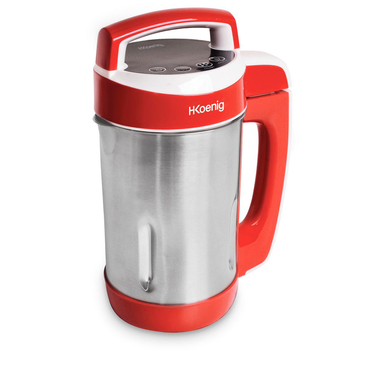 SUPPENKOCHER MXC18 Rot, 1,1 L Fassungsvermögen, Isotherm Behälter, 4 Programme, Temperatur bis 100°C, 850 W - Rot, Metall (21.5/30.5/14.4cm) - HKoenig