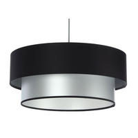 HÄNGELEUCHTE Schwarz 40/20 cm - Silberfarben/Schwarz, Kunststoff (40/1/20cm) - ONZENO