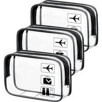 KULTURTASCHE 3-teiliges Set Transparent - Transparent, Kunststoff (22/2/26cm)