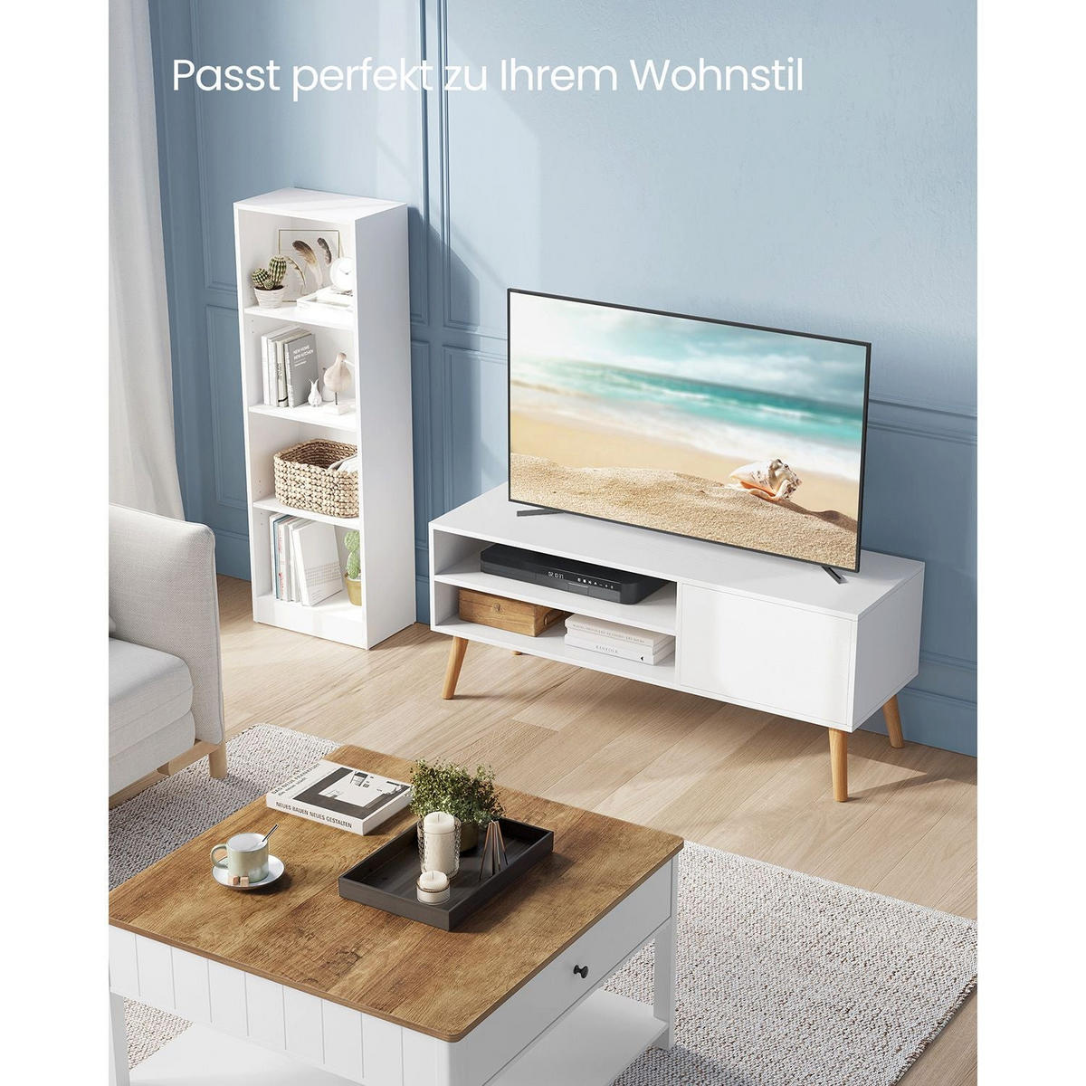 TV-SCHRANK BANGUI - Weiß, Holzwerkstoff (120/49/40cm) - Hansiro