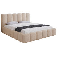 DOPPELBETT 180x200 Florent, Bettkasten, Boucle, Beige - Beige, Holz/Textil (180/200cm) - Emporius