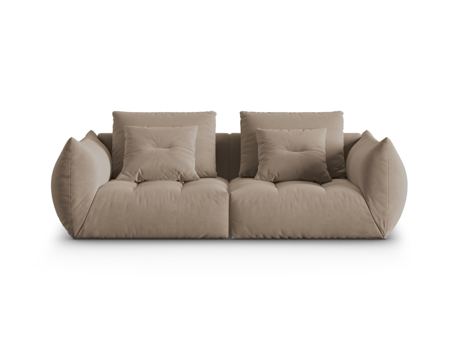SOFA modular Bloom aus Samt hellbraun 3 Sitzplätze - Hellbraun, Textil (106/95/232cm) - Micadoni