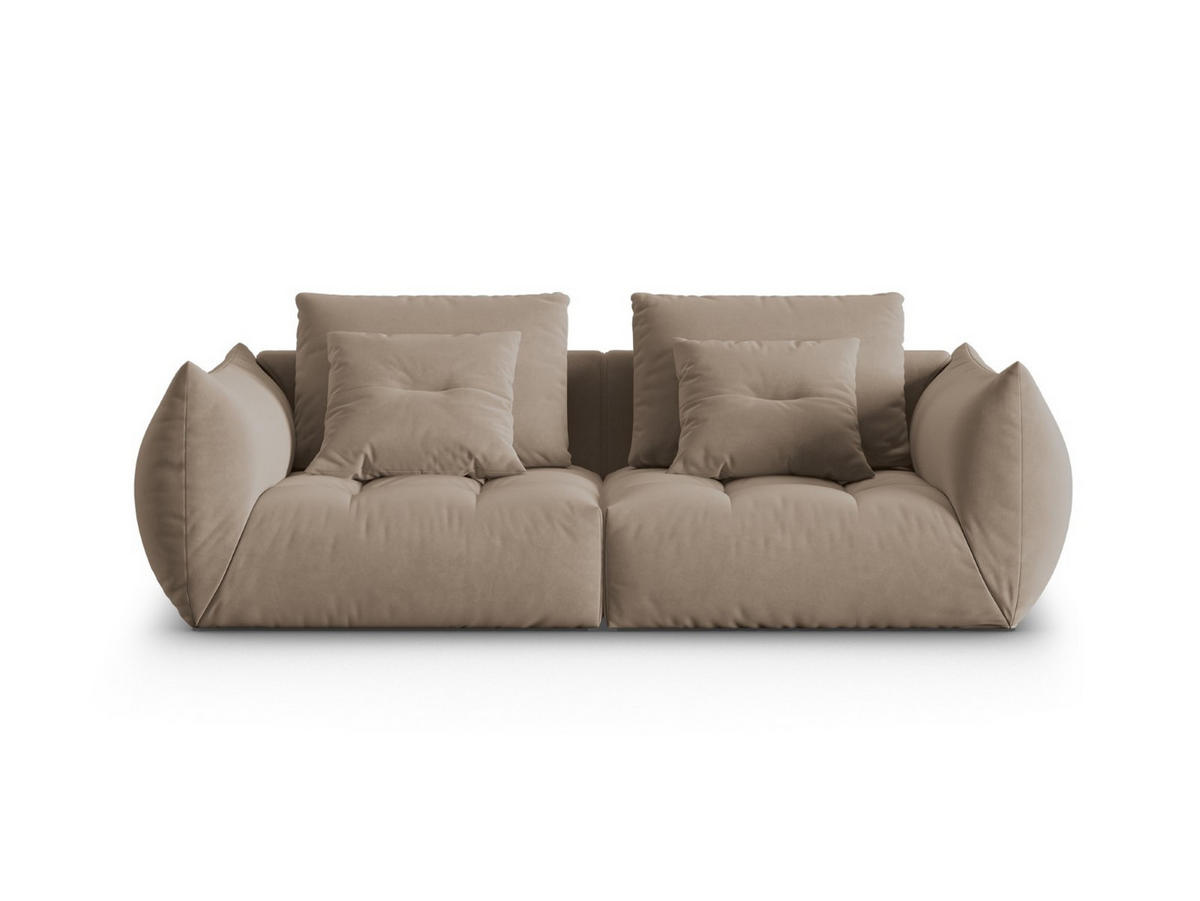 SOFA modular Bloom aus Samt hellbraun 3 Sitzplätze - Hellbraun, Textil (106/95/232cm) - Micadoni