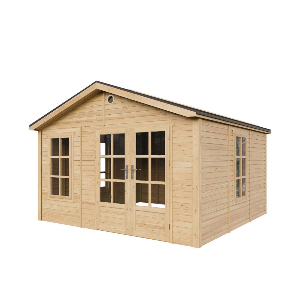 GARTENHAUS HOLZ M735A 370 x 360 cm - Naturfarben, Holz (382/267/394cm) - Timbela