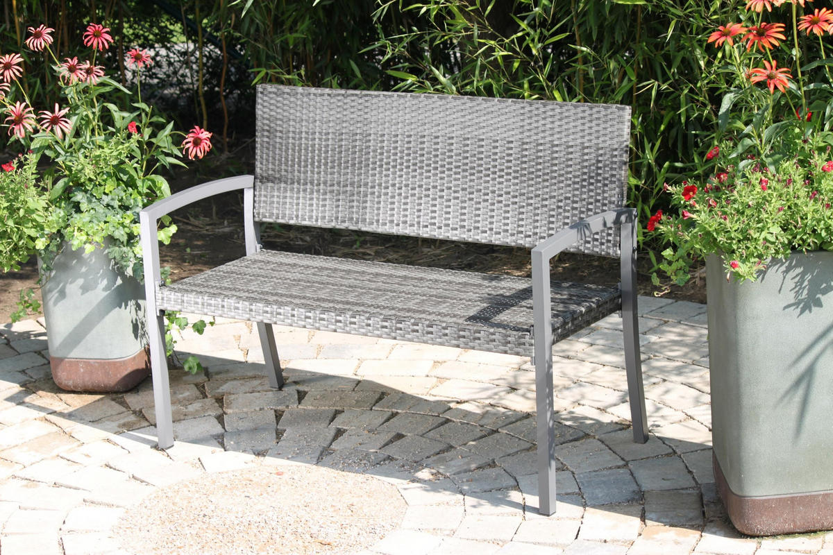 PARKBANK Valent Dunkelgrau Gartenbank - Dunkelgrau, Kunststoff (116/87/60cm) - DELUKE