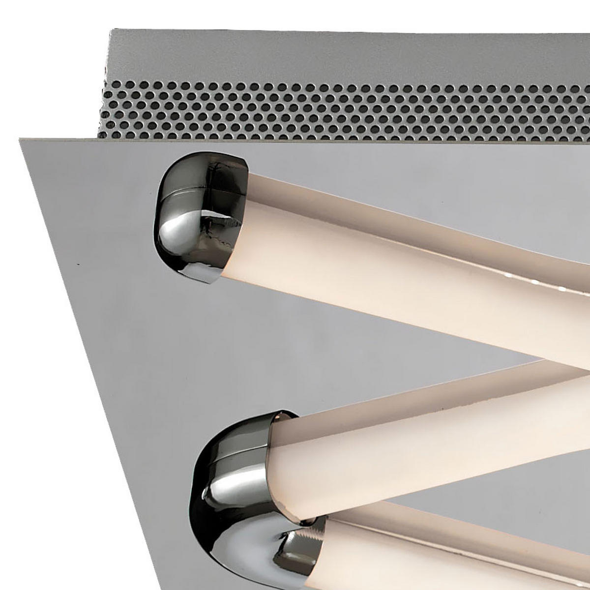 LED DECKENLEUCHTE Metall Chrom satiniert Silber - Silberfarben, Metall (58/34/6cm) - Esto