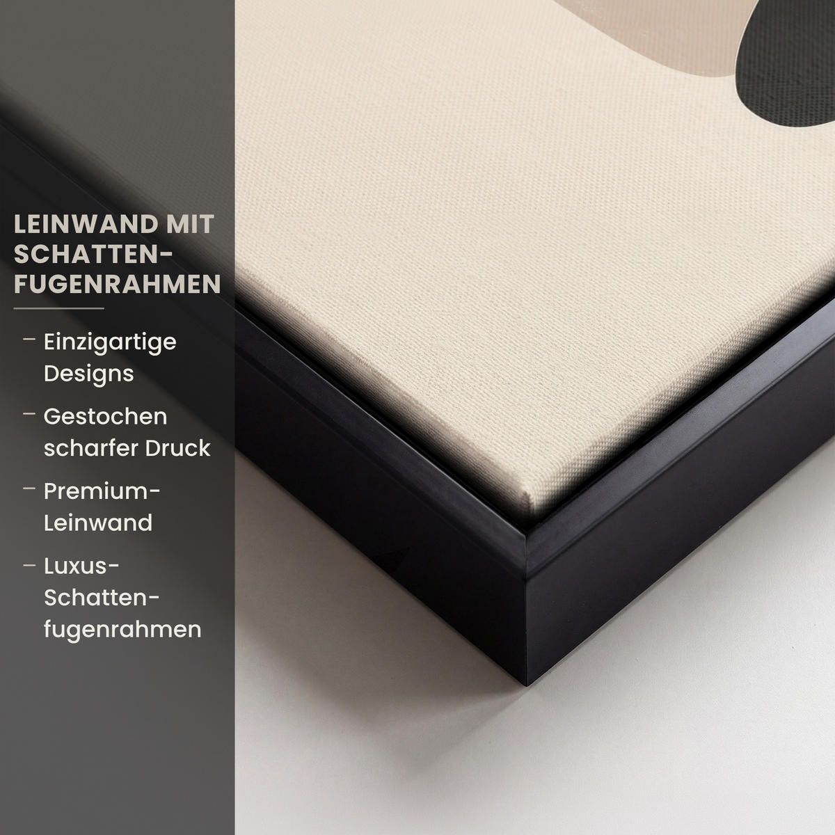 LEINWAND Bilder mit Rahmen - Pflanze - Beige - Japanisch - 40x30 - Schwarz, Textil (40/30cm) - MuchoWow