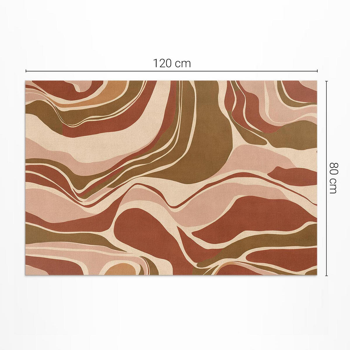 TEPPICH 80x120 cm Abstrakte Flecken Komposition in Boho-Farben - Mokka, Kunststoff (80/120cm) - Wallfluent