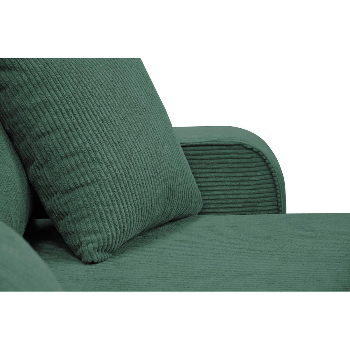 ECKSCHLAFSOFA Primo L dunkelgrün - Dunkelgrün/Schwarz, Textil (290/185cm) - Beautysofa