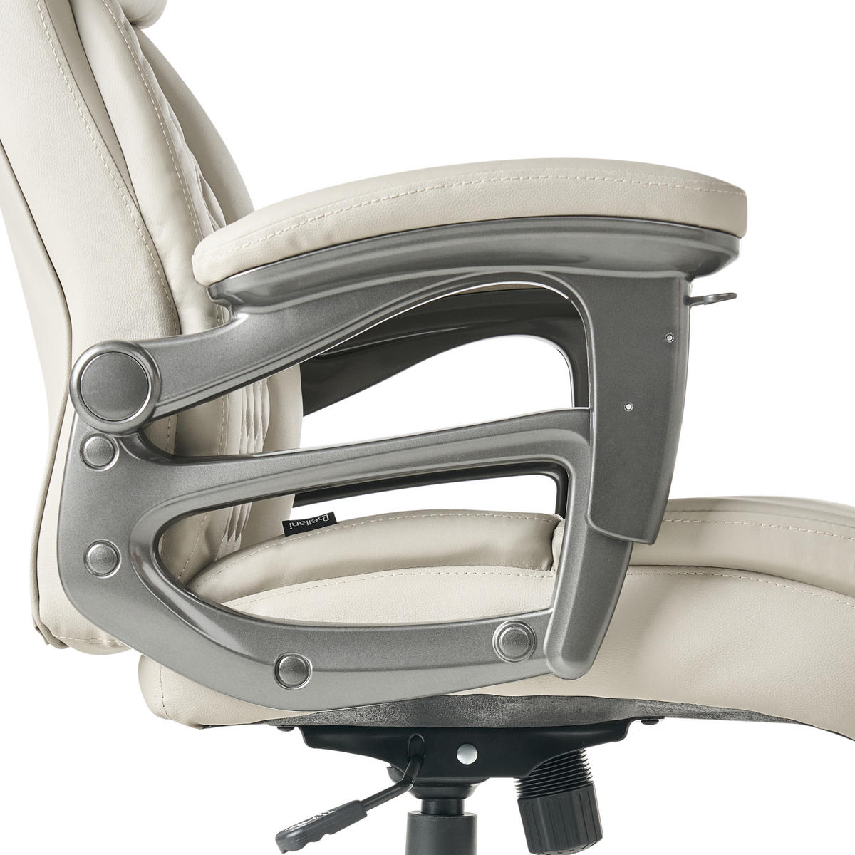 CHEFSESSEL Beige Gallant - Beige/Silberfarben, Kunststoff (66/113/66cm) - Beliani