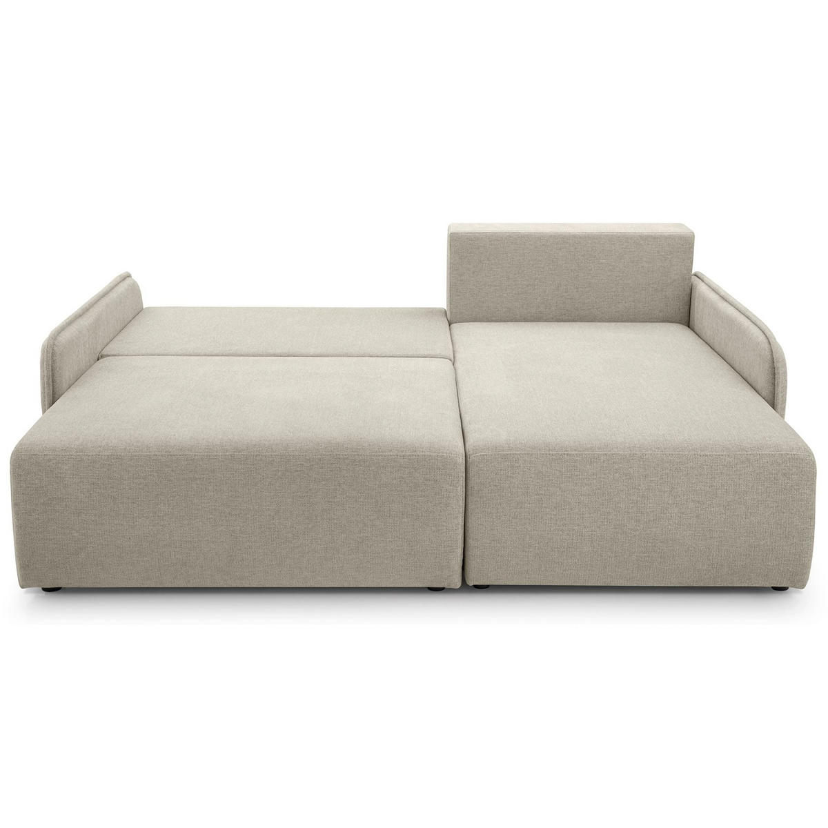 ECKSOFA Netarro, Beige Chenille, rechtsseitig - Beige/Schwarz, Kunststoff/Textil (147/198cm) - Selsey