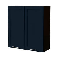 HÄNGESCHRANK Oslo W4/90 Schwarz / Indigo Matt 90 / 32,5 / 96cm - Schwarz/Dunkelblau, Holz/Holzwerkstoff (90/96/32.5cm) - Feldmann-Wohnen