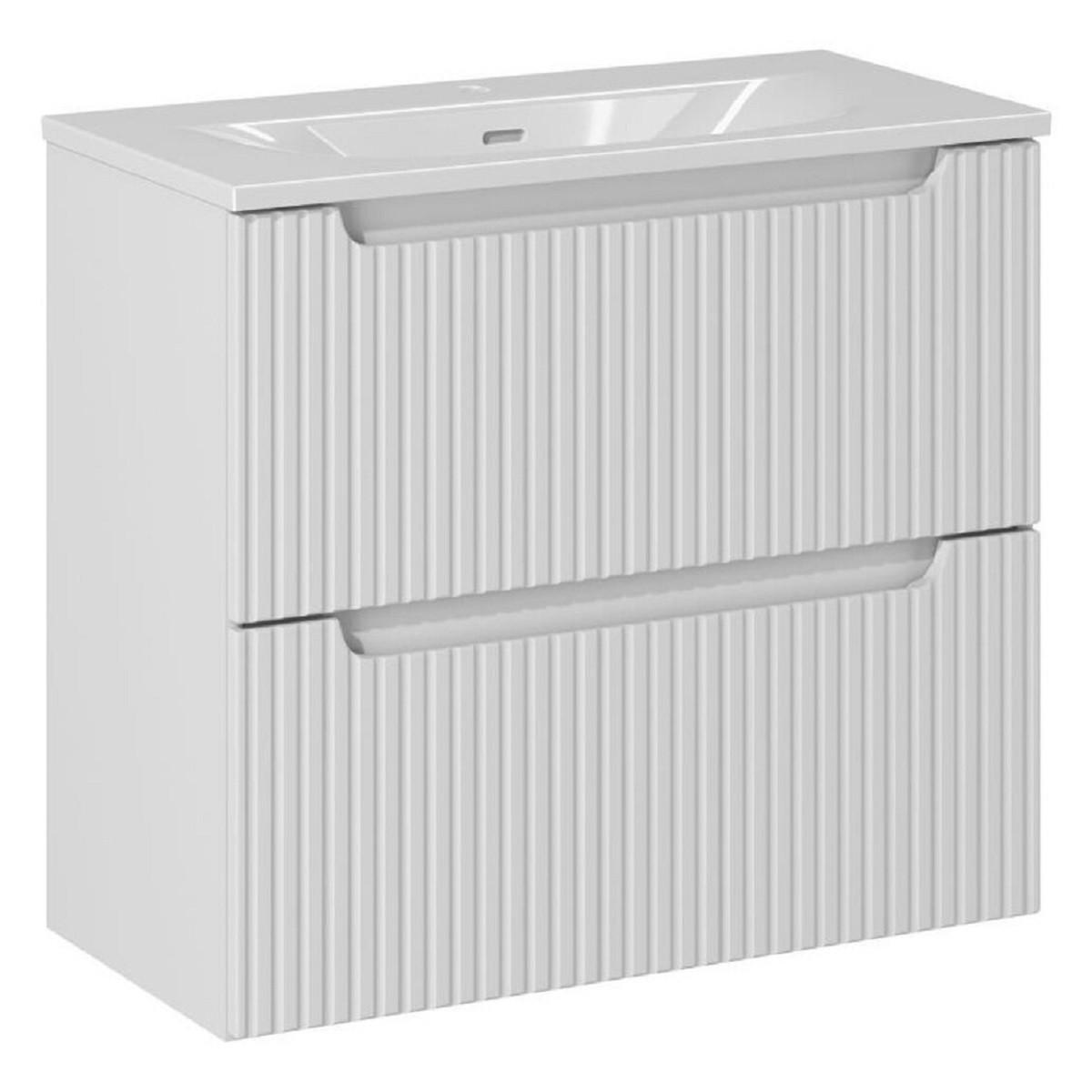 WASCHTISCHKOMBI 80 cm 2 Teile - Nova White N BM112 in Weiß/Matt - Weiß, Holz (80/57/40cm)