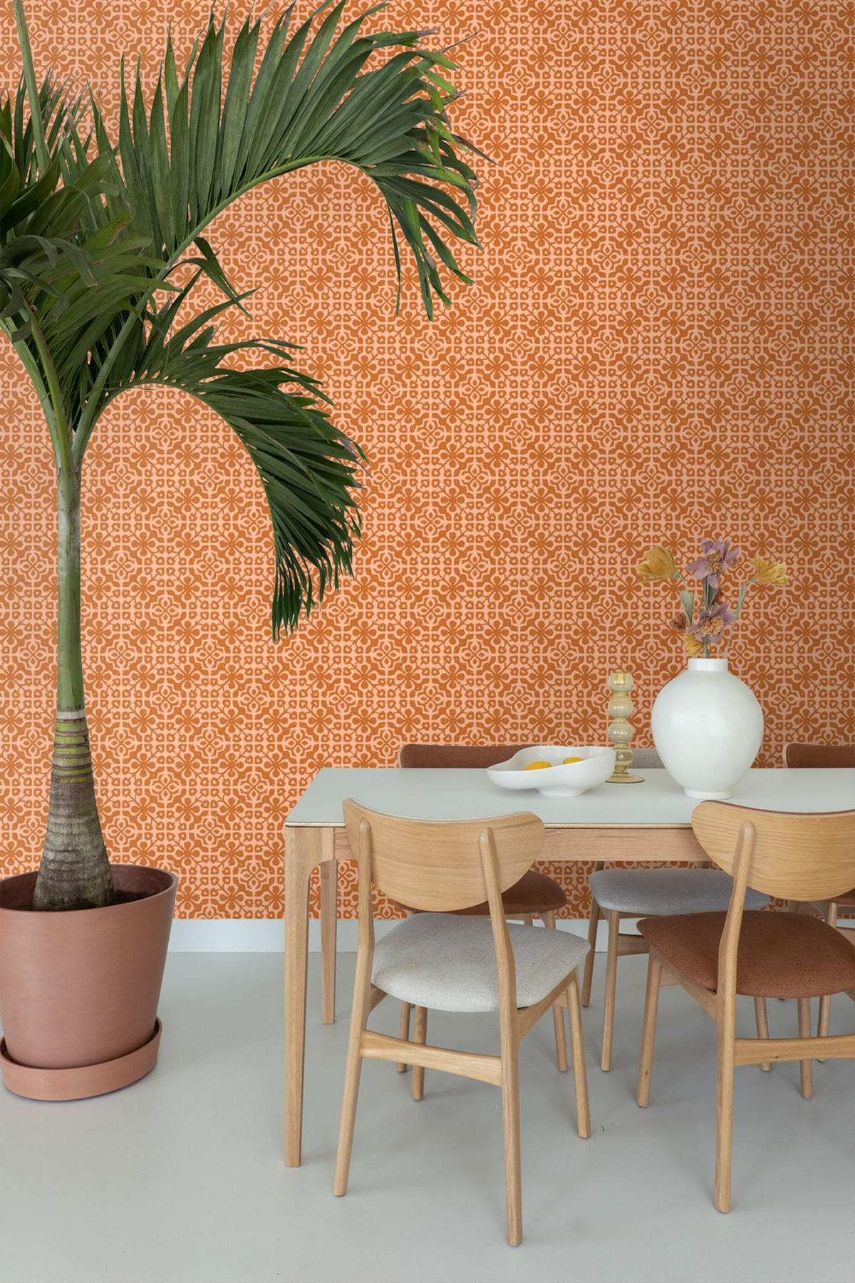 TAPETE abgenutzte Fliesen 50 x 900 cm - Orange, Papier (50/900cm) - ESTAhome