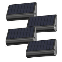 SOLAR-WANDLAMPEN 4er-set TWILY schwarz - Schwarz, Kunststoff (11/3/7cm) - Lumisky