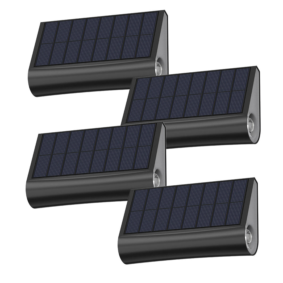 SOLAR-WANDLAMPEN 4er-set TWILY schwarz - Schwarz, Kunststoff (11/3/7cm) - Lumisky