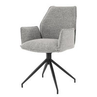 DREHBARER ARMLEHNENSTUHL - Schwarz/Grau, Kunststoff/Textil (58/90/60cm) - home24