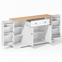 SIDEBOARD 138/40/85 cm Natur + Weiß mit 1 Schublade, 4 Schranktüren und verstellbaren Einlegeböden - Naturfarben, Holz (138/85/40cm) - Oxeza