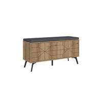 SCHUHSCHRANK 4 Türen - Dune bench - 107/35/55 cm - Eschefarben, Holzwerkstoff (35/55/120.6cm) - Calicosy