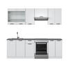KÜCHENZEILE Fame-Line Weiß Landhaus/Weiß 240 cm ohne AP - Creme/Weiß, Holzwerkstoff (240/81.6/46cm) - Vicco