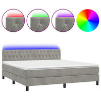 BOXSPRINGBETT 160/200 Cm Grau Samt - Grau, Textil (160/203cm) - vidaXL