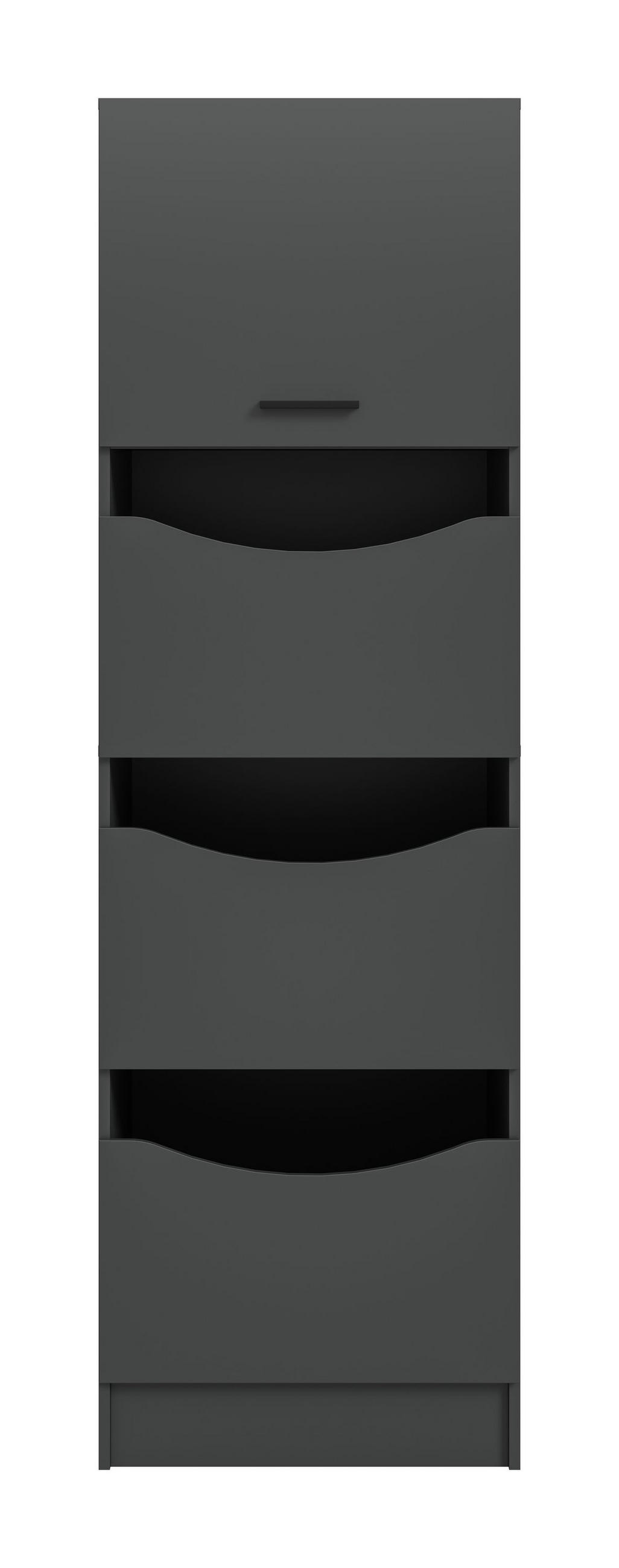 WÄSCHESCHRANK Mixx (B/H/T: ca. 60/195/68 cm) in anthrazit/anthrazit - Anthrazit, Holzwerkstoff (60/195/68cm)