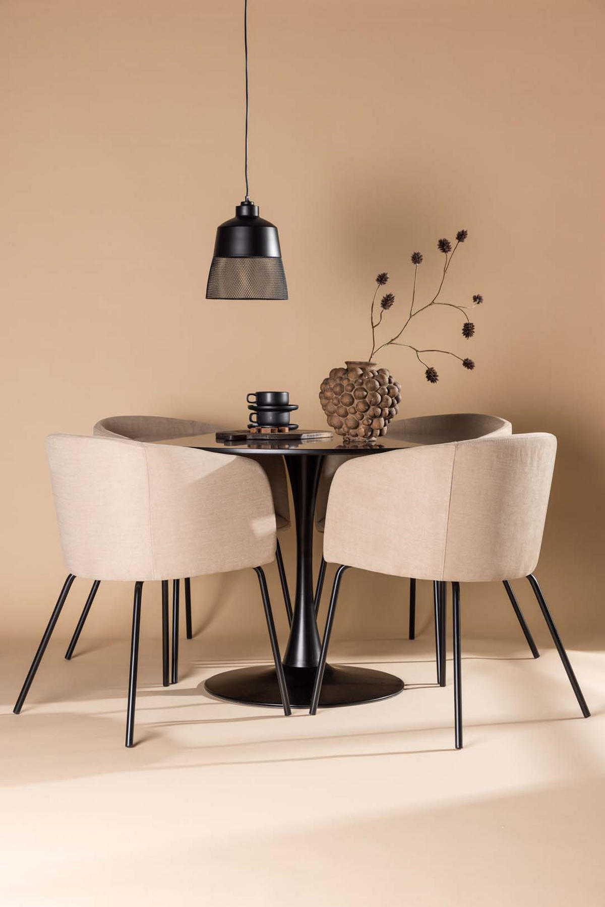 TISCHGRUPPE Schwarz - Schwarz, Holzwerkstoff (100/74/100cm) - ebuy24