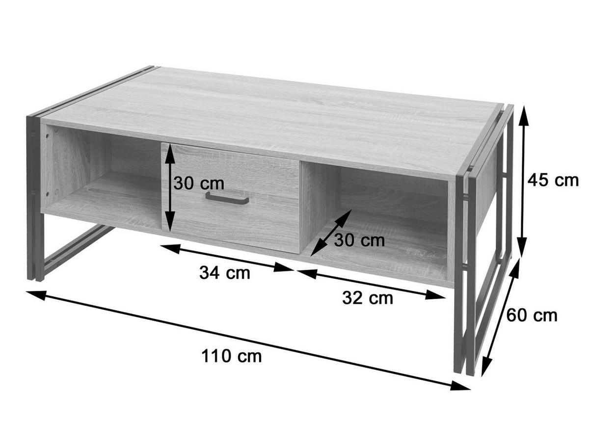 COUCHTISCH A27B rechteck Wildeiche Dekor - Wildeiche, Holzwerkstoff (60/110/45cm) - MCW