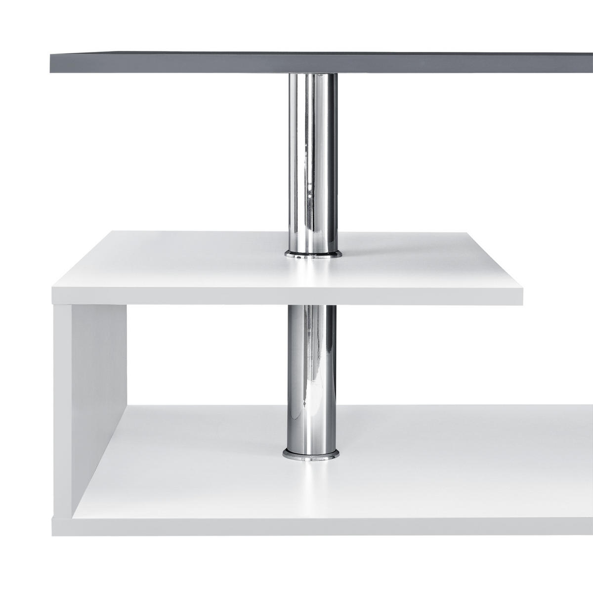 COUCHTISCH Haarlem 50/90/41 - Dunkelgrau/Weiß, Holzwerkstoff (90/50/41cm) - [en.casa]