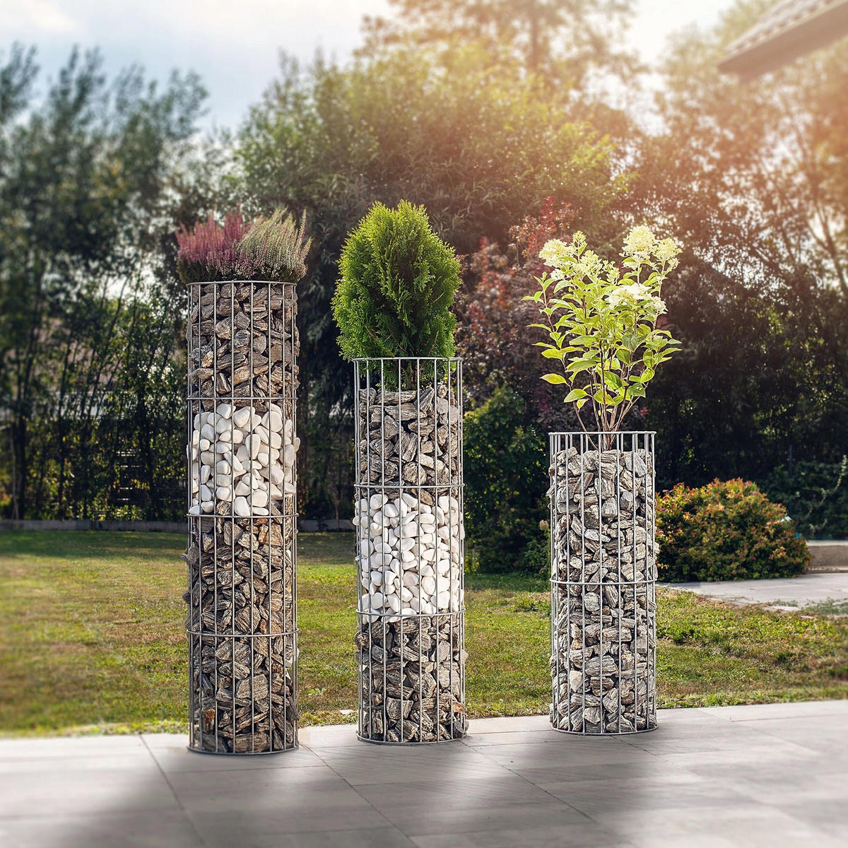 GARTEN-PFLANZENSTÄNDER, 120 x 29 cm, rund, silber - Silberfarben, Metall (29/120cm) - KADAX