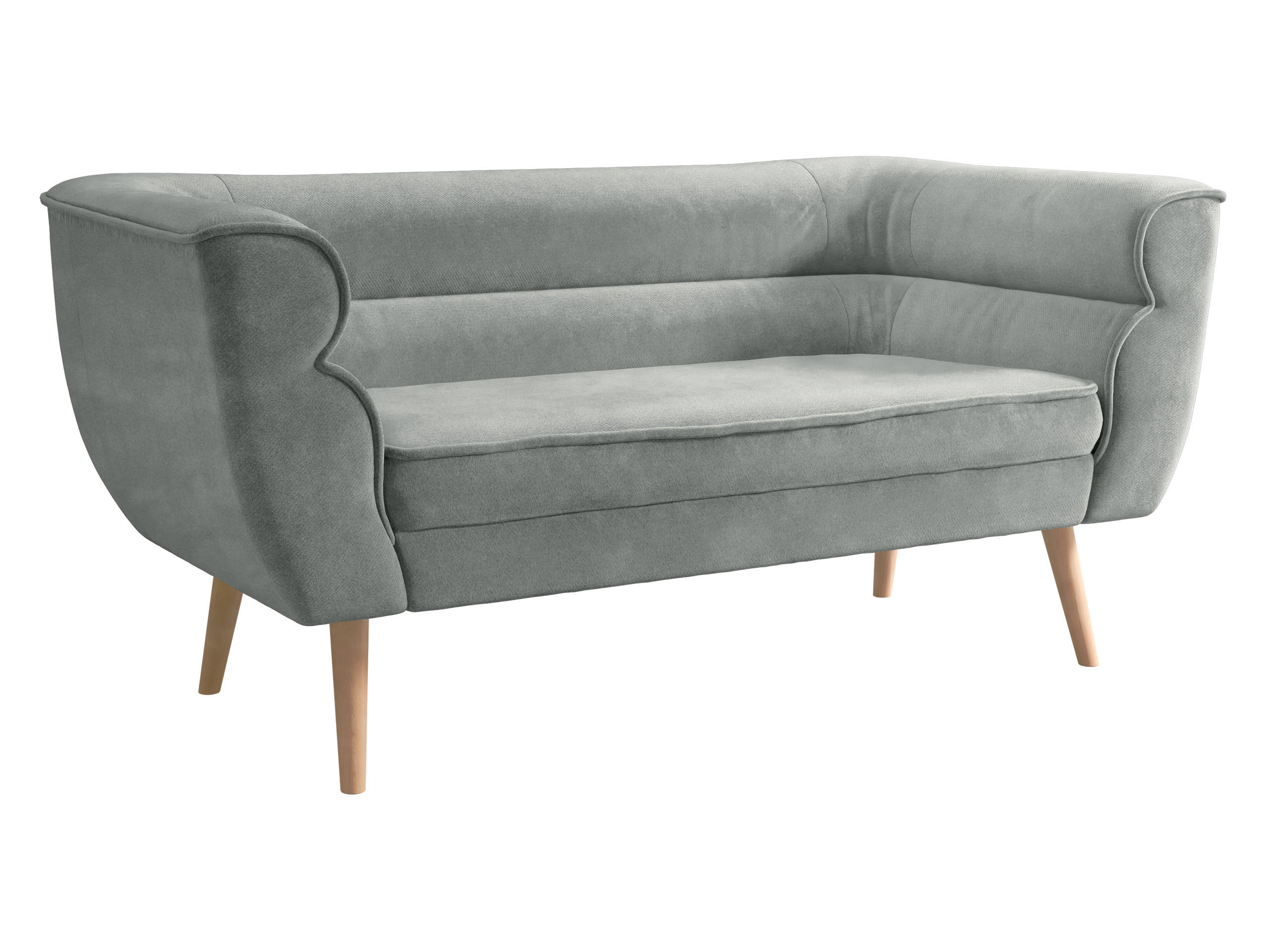 SOFA Bal 2 - Naturfarben/Grau, Holz/Textil (142/75/74cm) - MIRJAN24