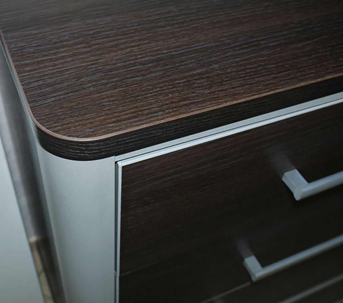 KOMMODE Naomi Eiche niagara / metallic 92 / 48 / 86cm - Eichefarben/Grau, Holz/Holzwerkstoff (92/86/48cm) - Feldmann-Wohnen