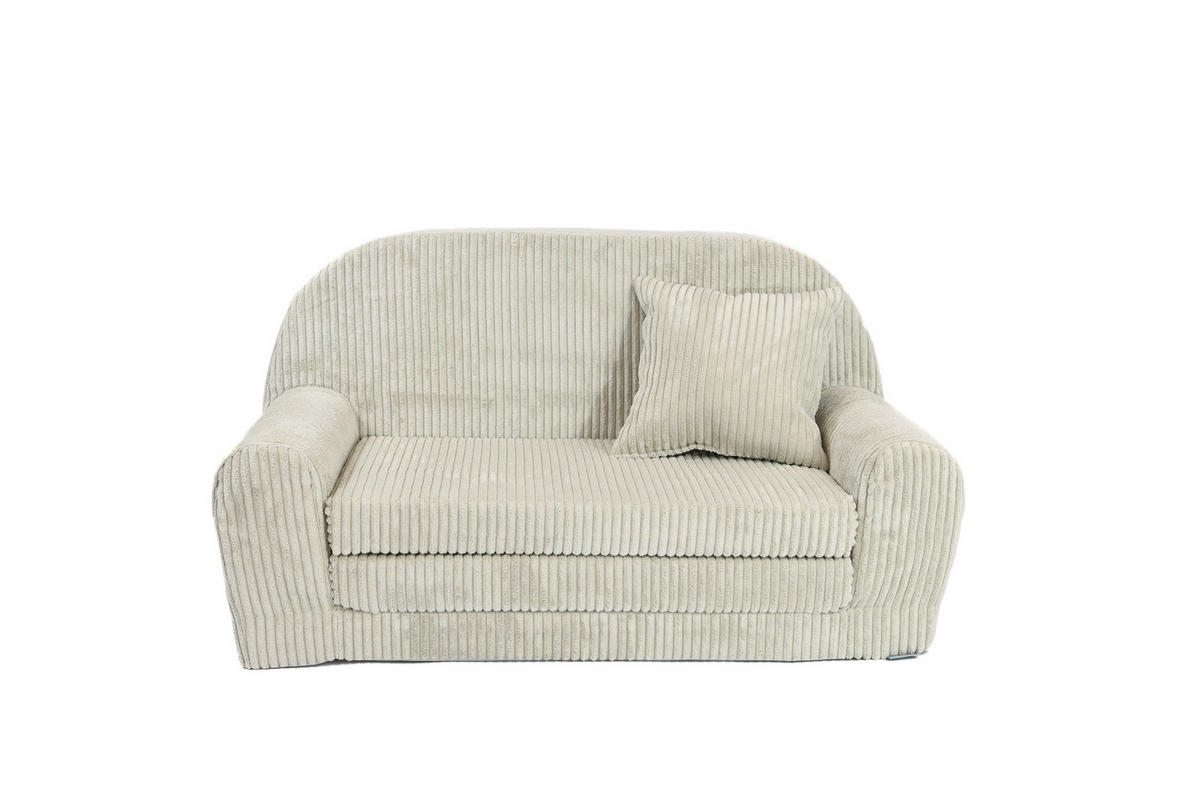 KINDERSOFA MINI aus Kuschel-Cord in Beige - Beige, Textil (78/45/40cm) - Fortisline