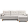 ECKSCHLAFSOFA ERISO 3/4 Sitzer und Universalecke mit Ottoman, Bouclé-Stoff, weiß - Braun/Weiß, Textil (240/183cm) - KONSIMO®