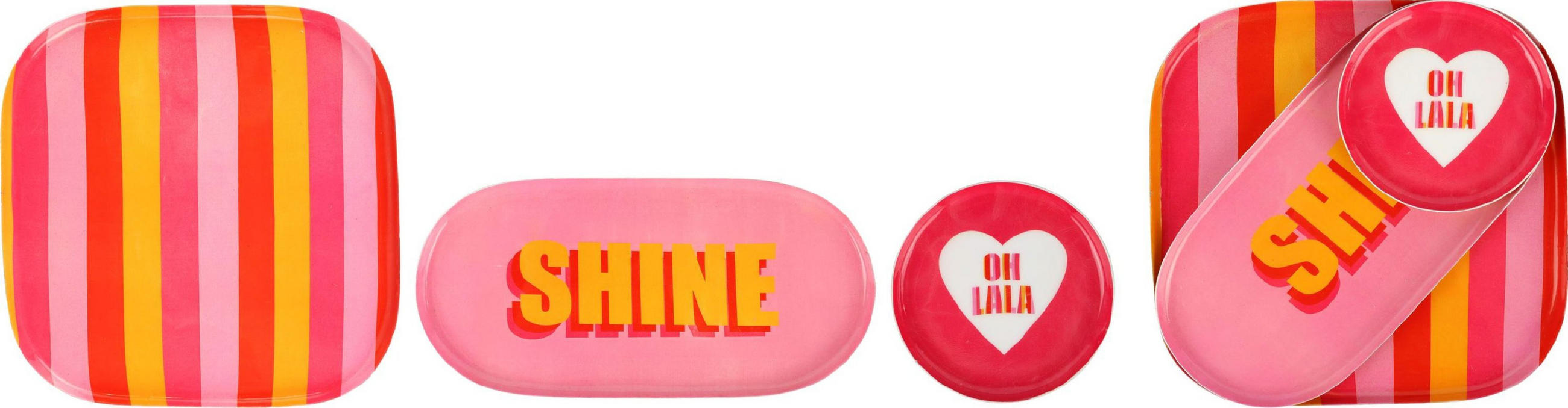 TABLETTS Message vintage creme 3er-Set - Weiß, Metall (1cm) - FURNARO