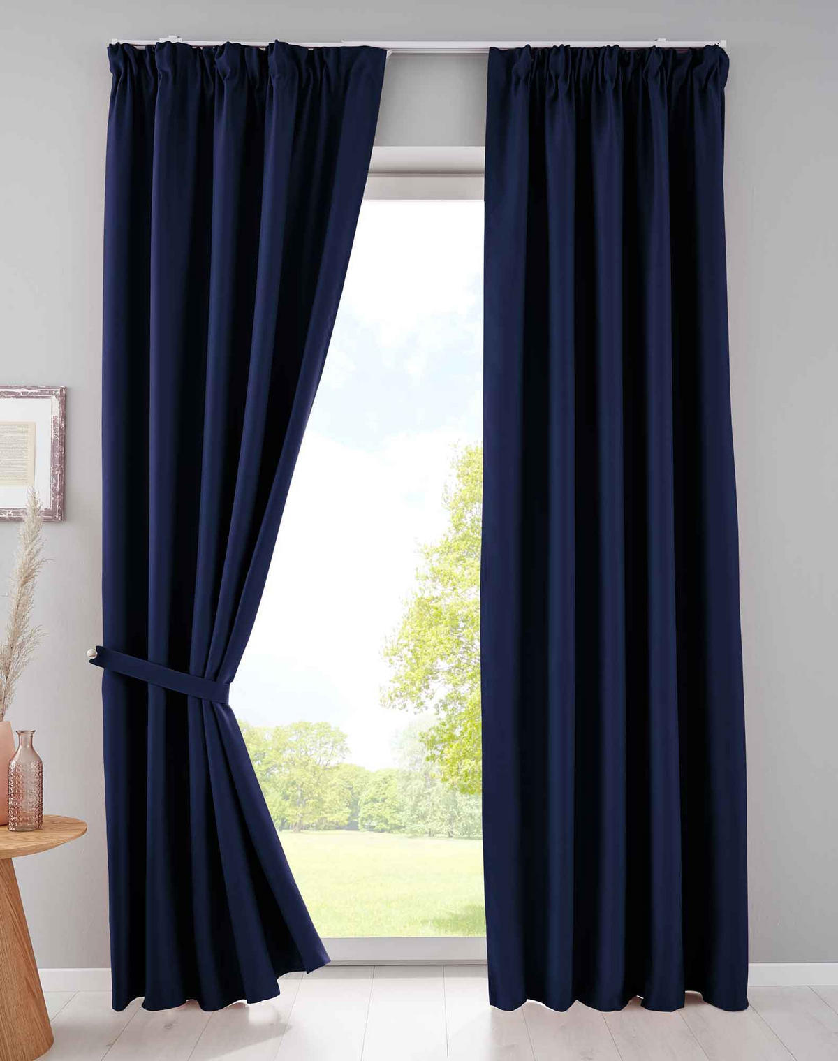 VORHANG 2ER SET NEWYORK HxB 225x140 cm Blau - Blau, Textil (140/225cm) - Gardinenbox