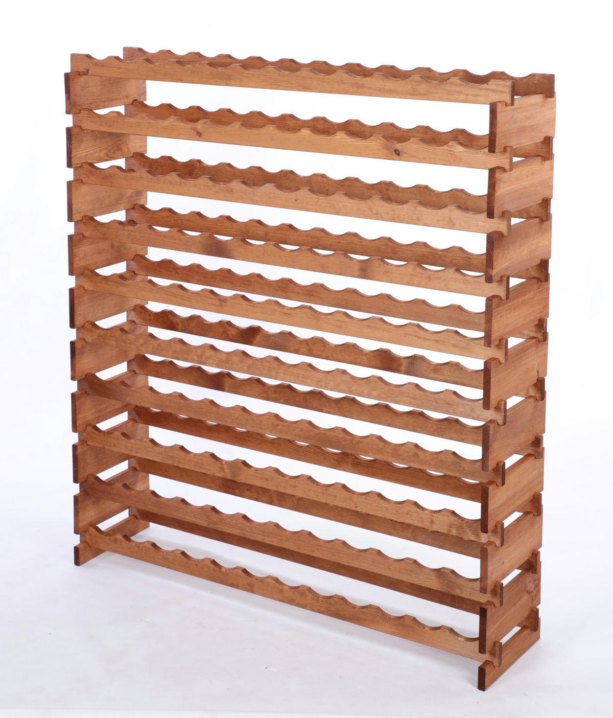WEINREGAL VINOTECA FLEX PRO HxBxT 135x123x28cm 120 Flaschen auf 10 Ebenen Braun geölt - Braun, Holz (123/135/28cm) - PROREGAL