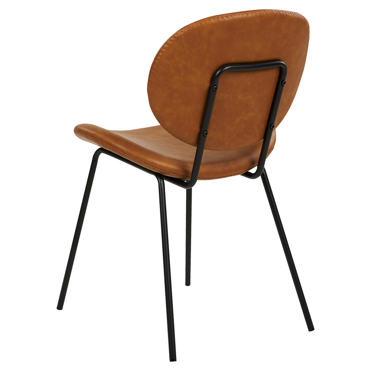 ESSZIMMERSTUHL 2er-Set Kunstleder Braun Luana - Schwarz/Braun, Textil/Metall (50/80/52cm) - Beliani