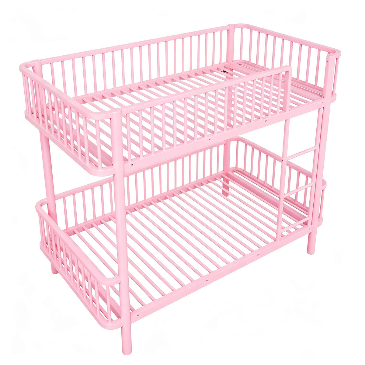 METALL-ETAGENBETT 90*200 mit Schutzgitter, Schwarz-Rosa - Pink, Metall (90/200cm) - FLIEKS