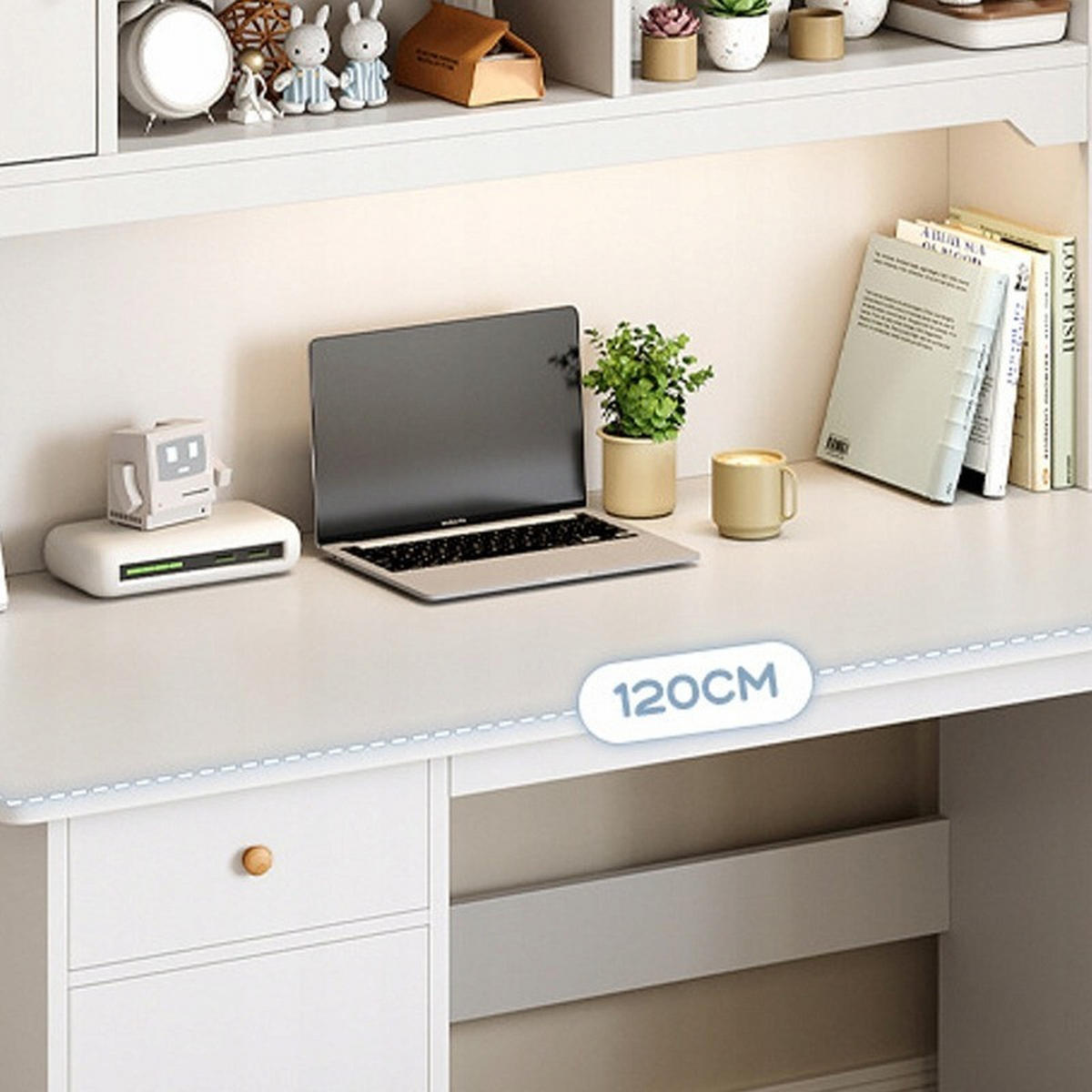 SCHREIBTISCH, weiß 120x43x165cm - Weiß, Holzwerkstoff (43/120/165cm)