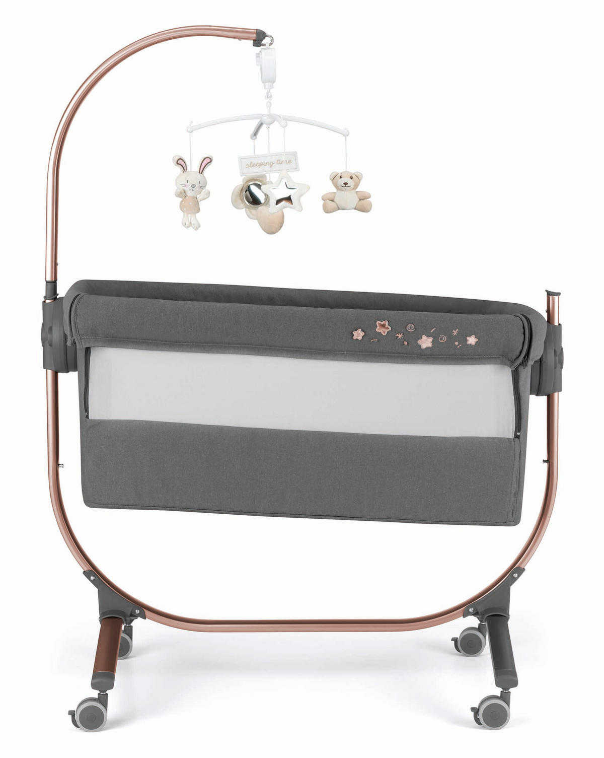 BEISTELLBETT Babybett für Babys Cullami | für 0-9 kg | 8-fach höhenverstellbar | Anthrazit - Anthrazit, Textil (75/15/110cm) - Cam il Mondo del Bambino S.p.A.