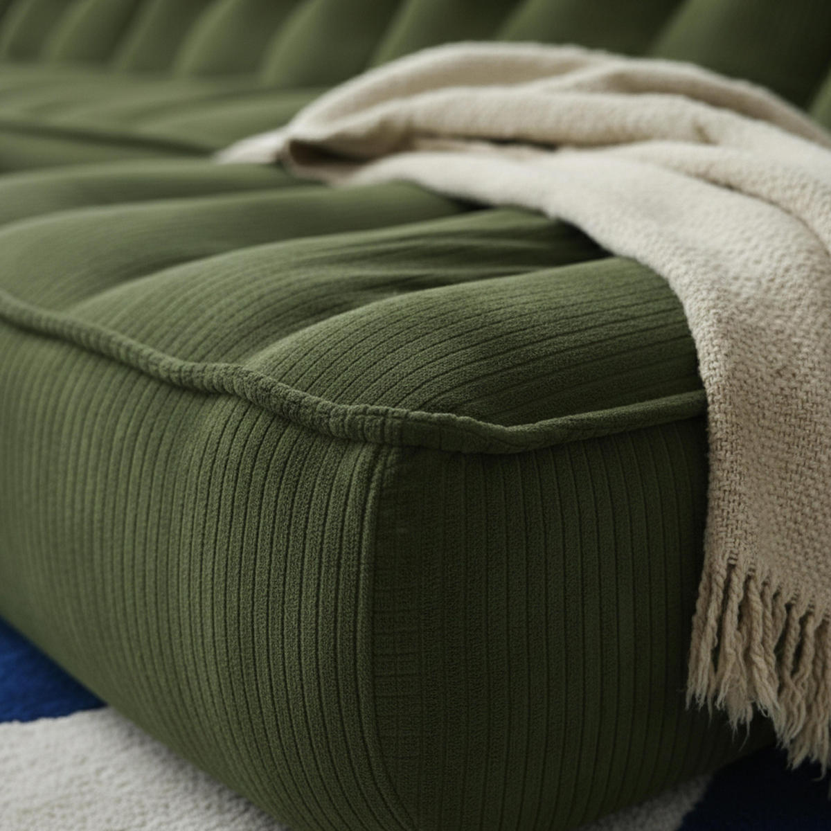 GARTENSOFA mit 4 Sitzplätzen, Grün - Grün, Textil (320/70/165cm) - Oviala