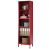 BÜCHERREGAL Metall CLIEN 5 Ebenen 180x50x35cm Rot - Rot, Metall (50/180/35cm) - DELUKE